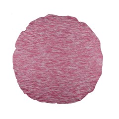 Blush Pink Textured Standard 15  Premium Flano Round Cushions by SpinnyChairDesigns