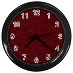 Dark Red Texture Wall Clock (Black) Front