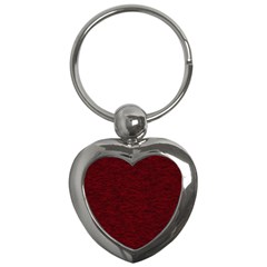 Dark Red Texture Key Chain (heart) by SpinnyChairDesigns