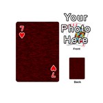 Dark Red Texture Playing Cards 54 Designs (Mini) Front - Heart7