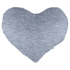 Fade Pale Blue Texture Large 19  Premium Heart Shape Cushions by SpinnyChairDesigns