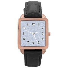 Fade Pale Blue Texture Rose Gold Leather Watch  by SpinnyChairDesigns