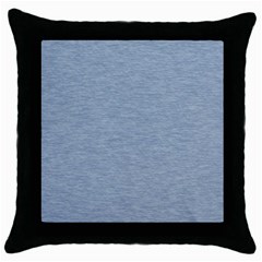 Faded Denim Blue Texture Throw Pillow Case (black) by SpinnyChairDesigns