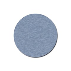 Faded Denim Blue Texture Rubber Coaster (round)  by SpinnyChairDesigns