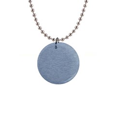 Faded Denim Blue Texture 1  Button Necklace by SpinnyChairDesigns