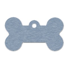 Faded Denim Blue Texture Dog Tag Bone (one Side) by SpinnyChairDesigns