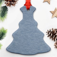 Faded Denim Blue Texture Ornament (christmas Tree)  by SpinnyChairDesigns