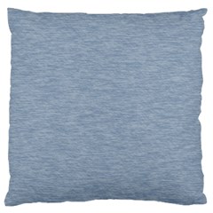 Faded Denim Blue Texture Large Cushion Case (one Side) by SpinnyChairDesigns