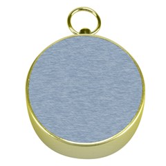 Faded Denim Blue Texture Gold Compasses by SpinnyChairDesigns