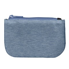 Faded Denim Blue Texture Large Coin Purse by SpinnyChairDesigns