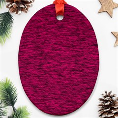 Fuschia Pink Texture Ornament (oval) by SpinnyChairDesigns