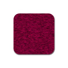 Fuschia Pink Texture Rubber Square Coaster (4 Pack)  by SpinnyChairDesigns