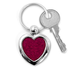 Fuschia Pink Texture Key Chain (heart) by SpinnyChairDesigns