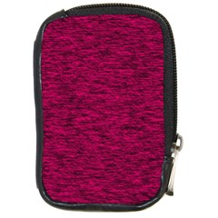 Fuschia Pink Texture Compact Camera Leather Case by SpinnyChairDesigns