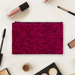 Fuschia Pink Texture Cosmetic Bag (medium) by SpinnyChairDesigns