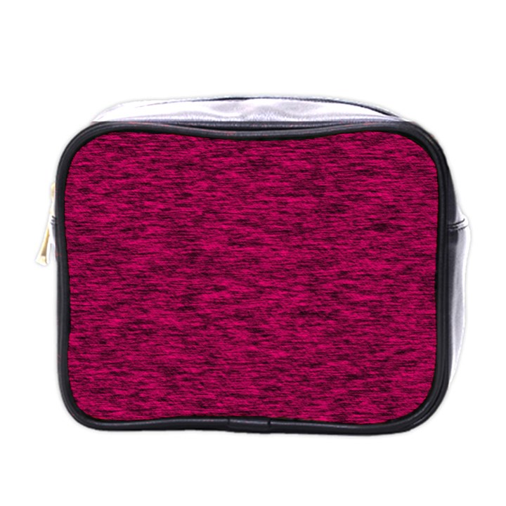 Fuschia Pink Texture Mini Toiletries Bag (One Side)