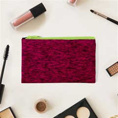 Fuschia Pink Texture Cosmetic Bag (xs) by SpinnyChairDesigns