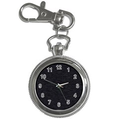 Black Color Texture Key Chain Watches by SpinnyChairDesigns