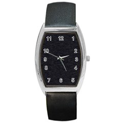 Black Color Texture Barrel Style Metal Watch by SpinnyChairDesigns