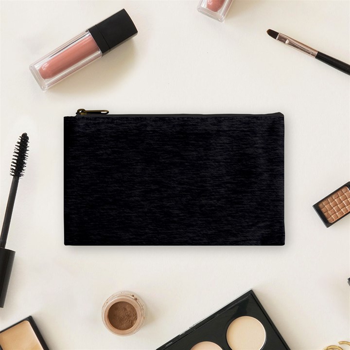 Black Color Texture Cosmetic Bag (Small)