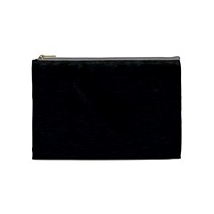 Black Color Texture Cosmetic Bag (medium) by SpinnyChairDesigns