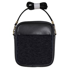 Black Color Texture Girls Sling Bag by SpinnyChairDesigns