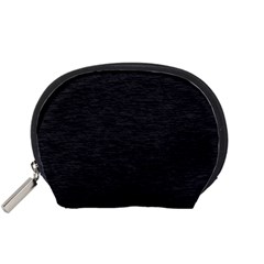 Black Color Texture Accessory Pouch (small) by SpinnyChairDesigns