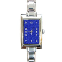 Cobalt Blue Color Texture Rectangle Italian Charm Watch by SpinnyChairDesigns