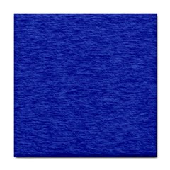 Cobalt Blue Color Texture Tile Coaster by SpinnyChairDesigns