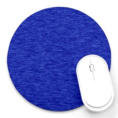 Cobalt Blue Color Texture Round Mousepads by SpinnyChairDesigns