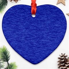 Cobalt Blue Color Texture Ornament (heart) by SpinnyChairDesigns