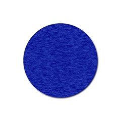 Cobalt Blue Color Texture Rubber Round Coaster (4 Pack)  by SpinnyChairDesigns