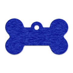 Cobalt Blue Color Texture Dog Tag Bone (two Sides) by SpinnyChairDesigns