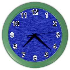 Cobalt Blue Color Texture Color Wall Clock by SpinnyChairDesigns