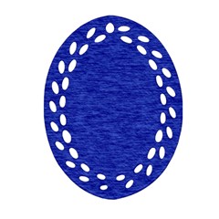 Cobalt Blue Color Texture Ornament (oval Filigree) by SpinnyChairDesigns