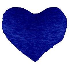 Cobalt Blue Color Texture Large 19  Premium Heart Shape Cushions by SpinnyChairDesigns