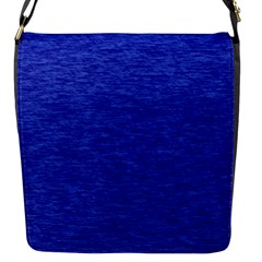 Cobalt Blue Color Texture Flap Closure Messenger Bag (s) by SpinnyChairDesigns