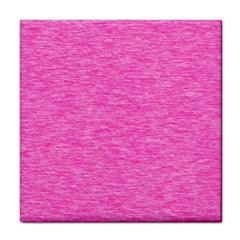 Neon Pink Color Texture Tile Coaster by SpinnyChairDesigns