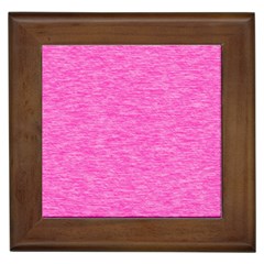 Neon Pink Color Texture Framed Tile by SpinnyChairDesigns