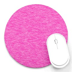 Neon Pink Color Texture Round Mousepads by SpinnyChairDesigns