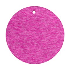 Neon Pink Color Texture Ornament (round) by SpinnyChairDesigns