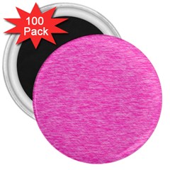 Neon Pink Color Texture 3  Magnets (100 Pack) by SpinnyChairDesigns