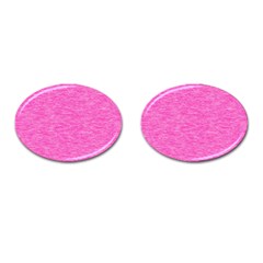 Neon Pink Color Texture Cufflinks (oval) by SpinnyChairDesigns