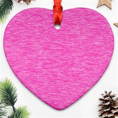 Neon Pink Color Texture Heart Ornament (two Sides) by SpinnyChairDesigns