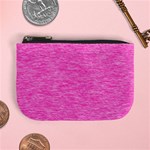 Neon Pink Color Texture Mini Coin Purse Front