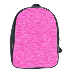 Neon Pink Color Texture School Bag (large) by SpinnyChairDesigns