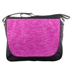 Neon Pink Color Texture Messenger Bag by SpinnyChairDesigns