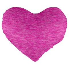 Neon Pink Color Texture Large 19  Premium Heart Shape Cushions by SpinnyChairDesigns