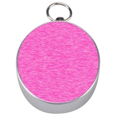 Neon Pink Color Texture Silver Compasses by SpinnyChairDesigns