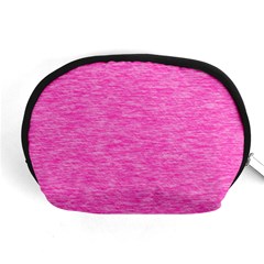 Neon Pink Color Texture Accessory Pouch (medium) by SpinnyChairDesigns